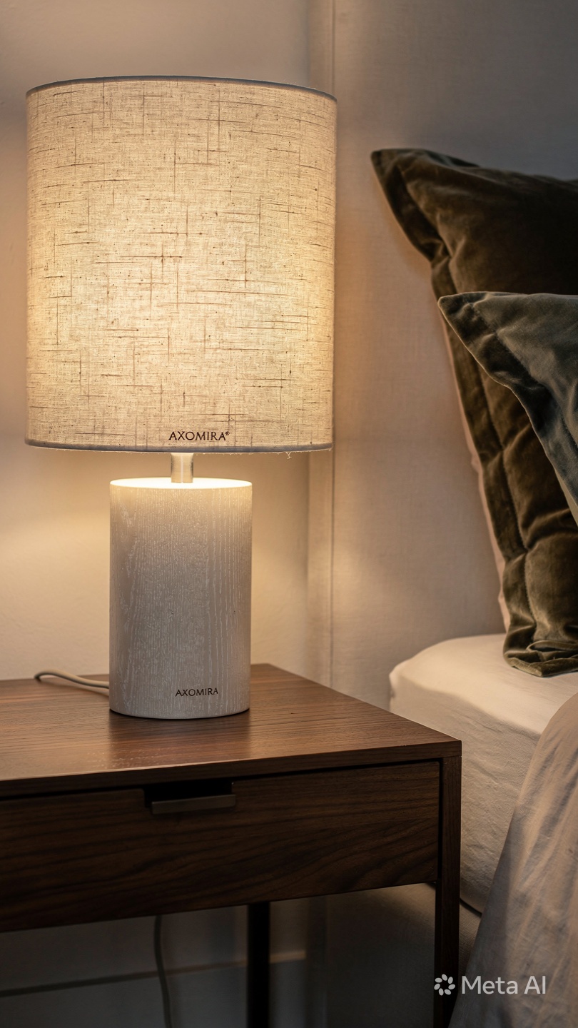 Oak Bedside Lamp